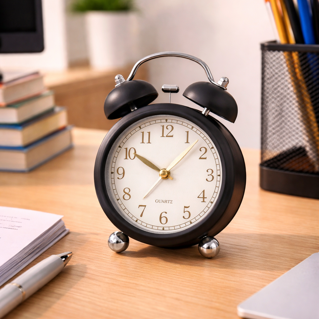 BG Mart Classic Bell Alarm Clock – Black 211