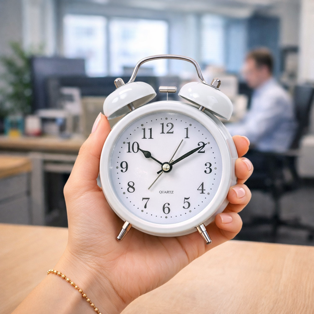 BG Mart Classic Bell Alarm Clock – White 216